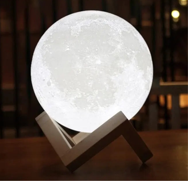 LED Night Light Rechargeable 3D Moon Touch Lamp