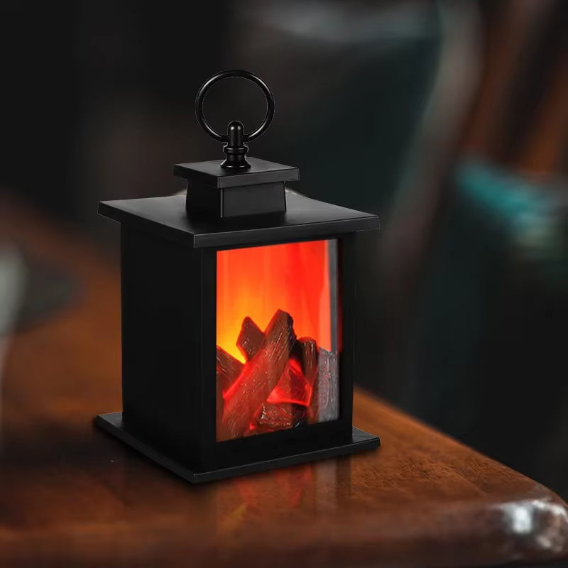 Decorative LED Simulation Fireplace Creative Home Soft Decoration Handicraft Candlestick Simulation Charcoal Flame Wind Lamp