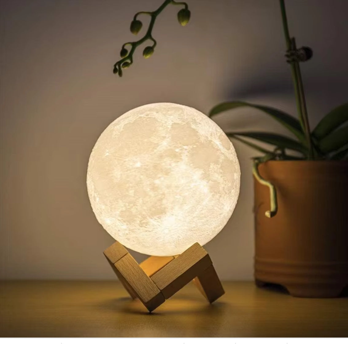 LED Night Light Rechargeable 3D Moon Touch Lamp