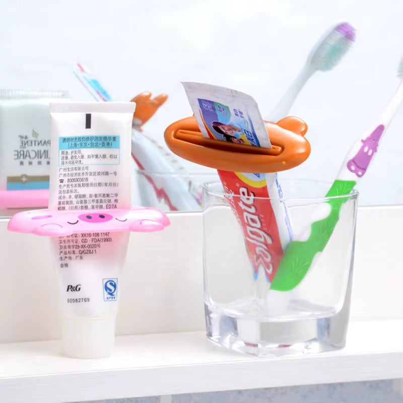 For Home Bathroom 1 Pcs Animal Easy Toothpaste Dispenser Plastic Tooth Paste Tube Toothpaste Squeezer Rolling Holder Cocina